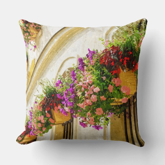 Coussin Fleurs et pluie (Recto)