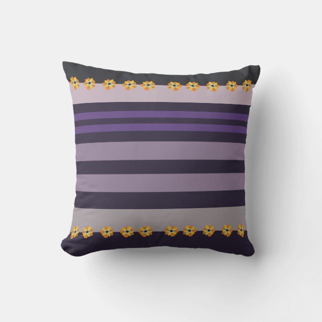 Coussin Fleurs et rayures (Recto)