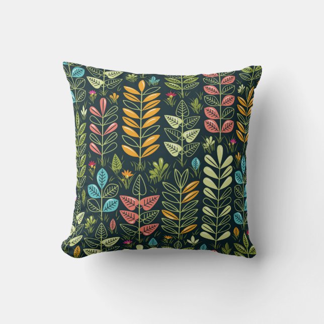 Coussin Fleurs éternelles : Élégance florale tirée à la ma (Recto)