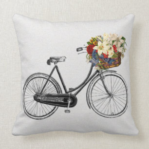 Coussin fleurs extérieures ou d'intérieur de vélo de
