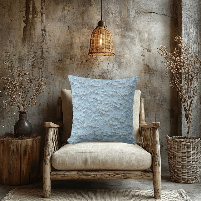 Coussin Fleurs Faux Brodées Élégantes – Décoration Luxueus (Créateur téléchargé)