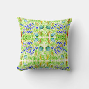 Coussin Fleurs Ferns Grass Rocks Peinture Art Abstrait