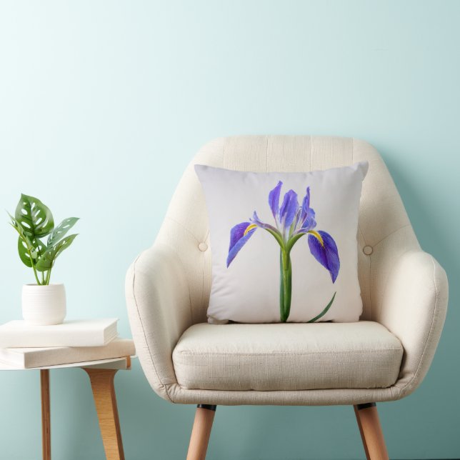 Coussin Fleurs | Fleur Iris Violet (Chaise)