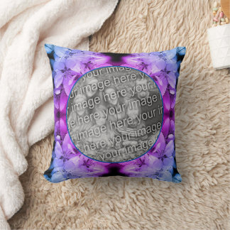 Coussin Fleurs Fleurs Abstraites teintées Ajouter votre ph