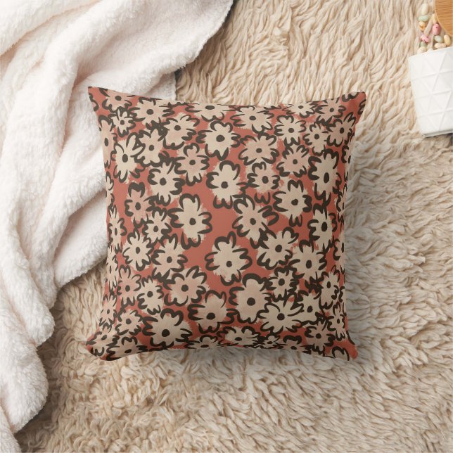 Coussin Fleurs Florales Dessinées à la Main Fantaisistes e (Couverture)