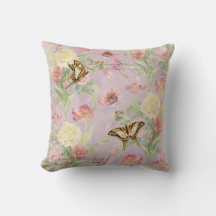 Coussin Fleurs florales d'iris rose de tulipe de pivoine