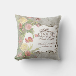 Coussin Fleurs florales d'iris rose de tulipe de pivoine