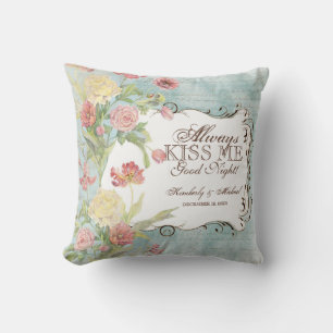 Coussin Fleurs florales d'iris rose de tulipe de pivoine