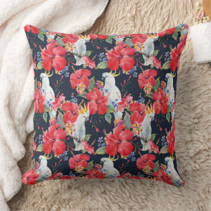 Coussin Fleurs florales Fleurs de feuillage Hibiscus rouge