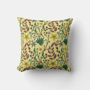 Coussin Fleurs florales sans coutures motifs, feuilles, br