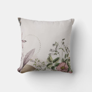 Coussin Fleurs florantes simples   gris clair