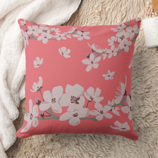Coussin Fleurs flottantes de fleurs de cerisiers (Couverture)