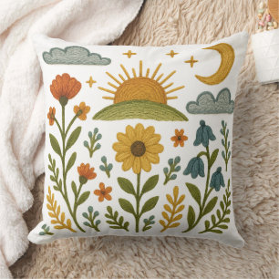 Coussin Fleurs folkloriques Revêtu