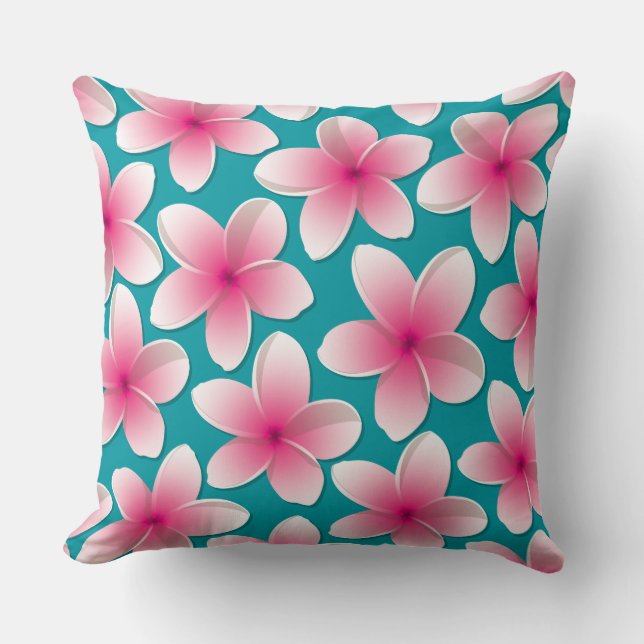 Coussin Fleurs frangipani/Plumeria (Recto)