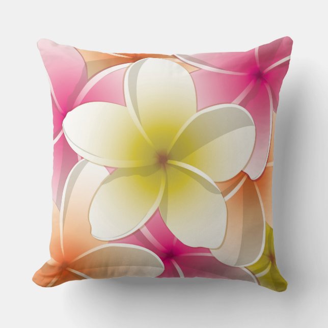 Coussin Fleurs frangipani/Plumeria (Recto)