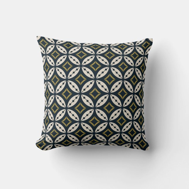 Coussin Fleurs géométriques sans couture : motif coloré. (Recto)