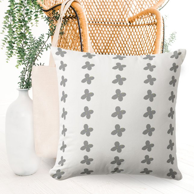 Coussin Fleurs Gris Ultime Simple Motif Floral (Créateur téléchargé)