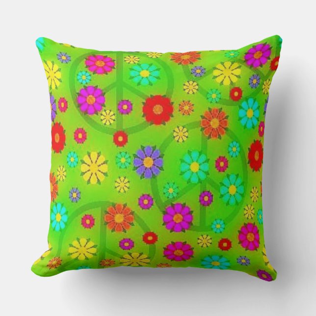 Coussin Fleurs Hippies (Recto)