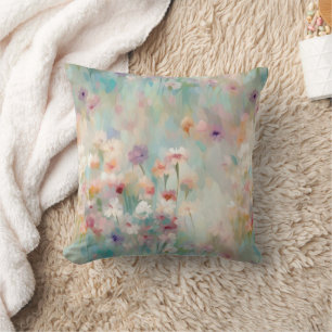 Coussin Fleurs impressionnistes Pastel