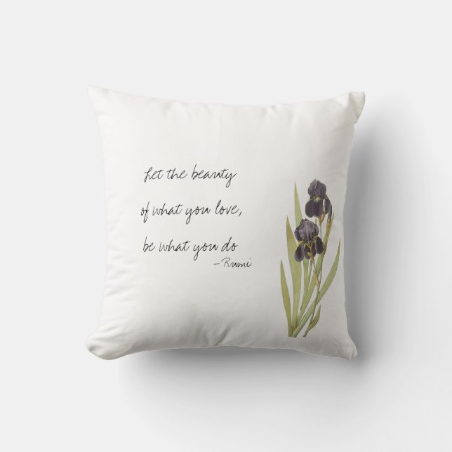 Coussin Fleurs Iris Violettes (Recto)