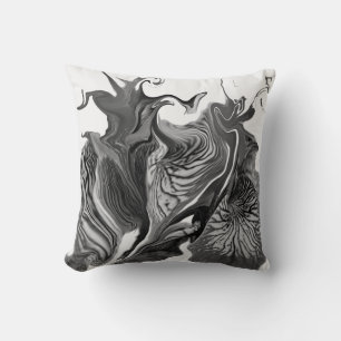 Coussin Fleurs Iris Violettes / Noir & Blanc /
