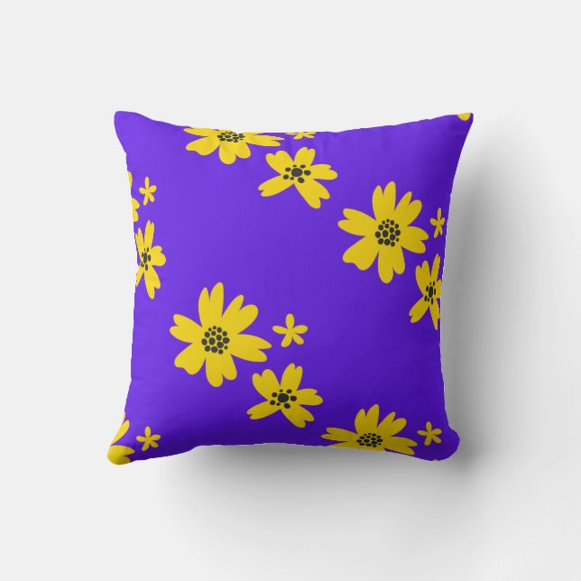 Coussin fleurs jaunes de divers massif pourpre épars (Verso)