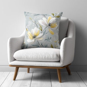 Coussin Fleurs jaunes et blanches