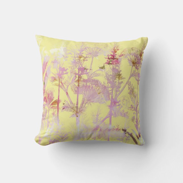 Coussin Fleurs jaunes et roses (Recto)