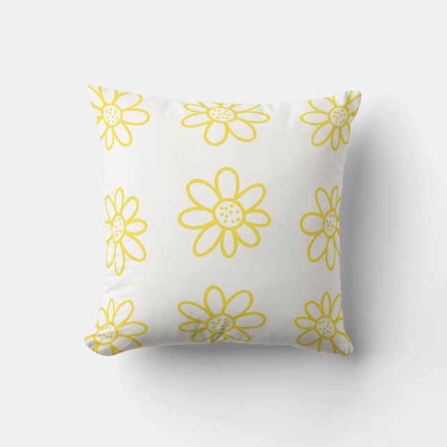 Coussin Fleurs Jaunes mignonnes (Recto)