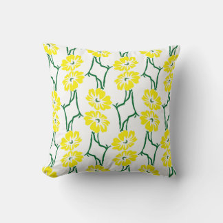 Coussin Fleurs Jaunes : Motif sans couture illustré