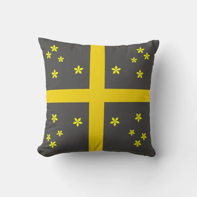 Coussin Fleurs jaunes sur arrière - plan gris (Recto)