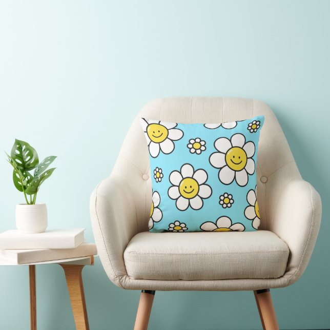 Coussin Fleurs joyeuses 16x16 (Chaise)