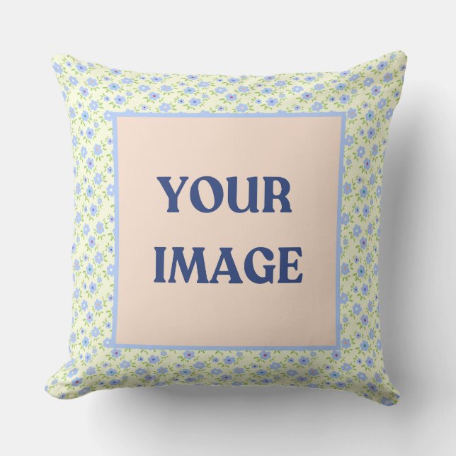 Coussin Fleurs Joyeuses Arrière - plans Jaunes (Recto)