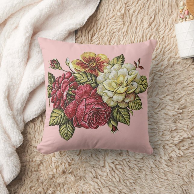 Coussin Fleurs Lily roses rose floral (Couverture)