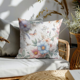 Coussin Fleurs Lumineuses & Papillons 🌼
