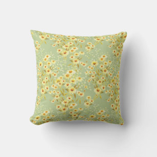 Coussin Fleurs marguerites : Aquarelle Sombre Sans Couleur