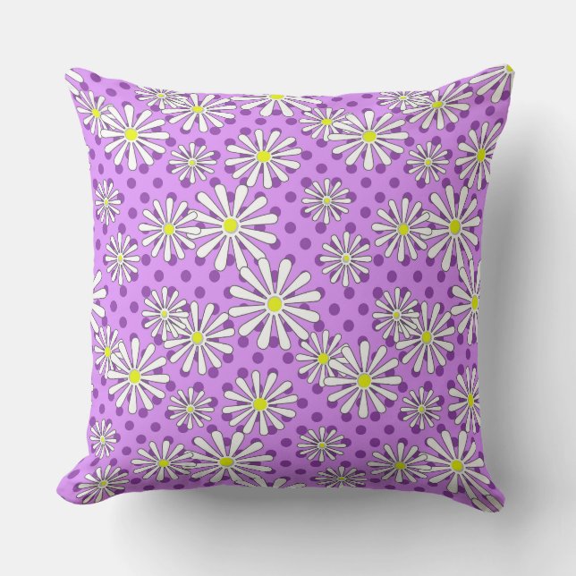 Coussin Fleurs marguerites blanches sur un arrière - plan  (Recto)