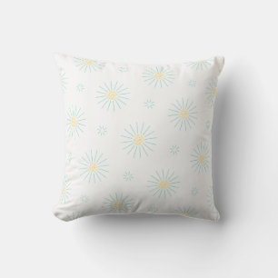 Coussin Fleurs minuscules bleu et jaune