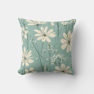 Coussin Fleurs modernes bleu clair
