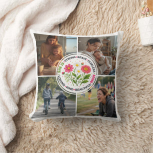 Coussin Fleurs modernes - Multi-photo personnalisé pour la