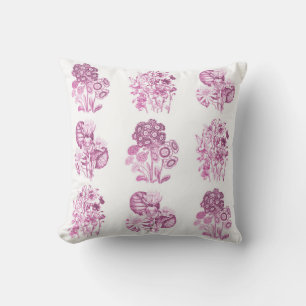 Coussin Fleurs monochromes en rose