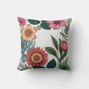 Coussin Fleurs motifs