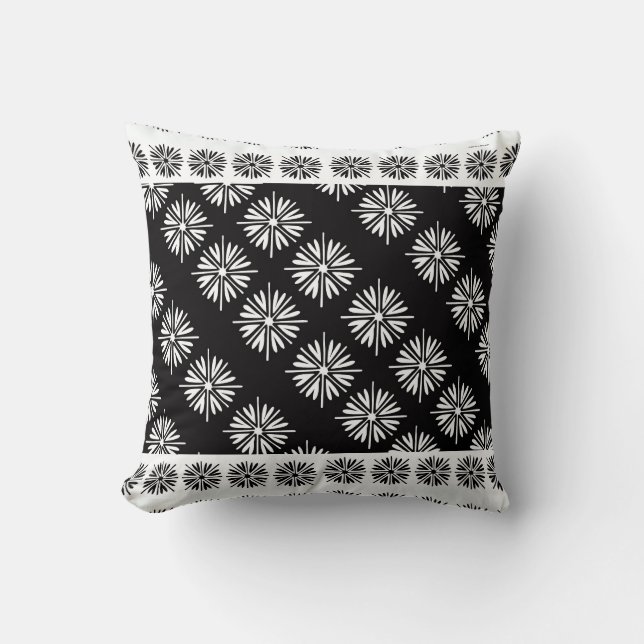 Coussin Fleurs noires et blanches (Recto)