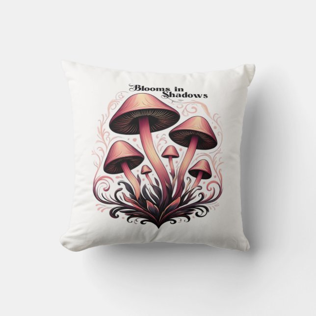 Coussin Fleurs Ombres - Whimsigoth Champhroom Art Pastel G (Recto)