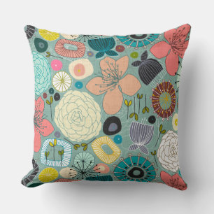 Coussin fleurs orientales