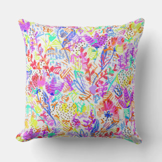 Coussin Fleurs pastel abstraites