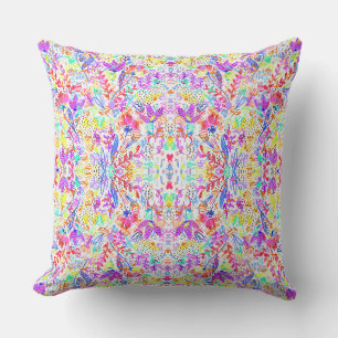 Coussin Fleurs pastel abstraites