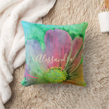 Fleurs personnalisées aquarelle colorée fleurs sau