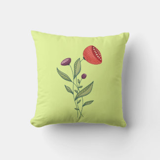 Coussin Fleurs printanières Abstrait Botanical Line Art