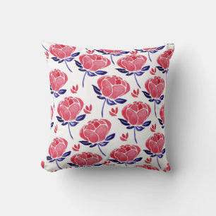 Coussin Fleurs printanières, aquarelle motif sans couture.